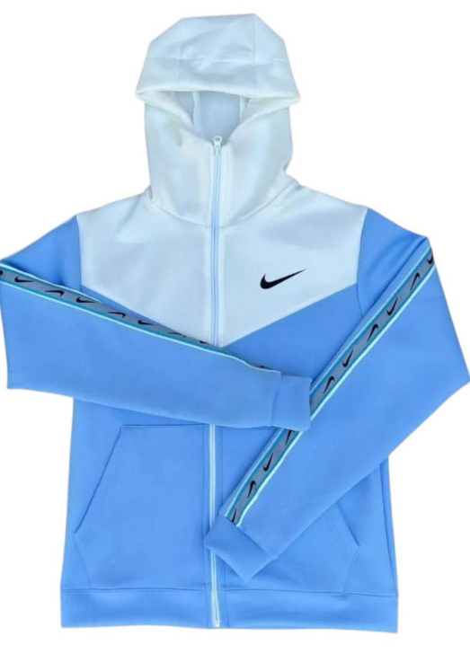 Blue Nike zip hoodie before