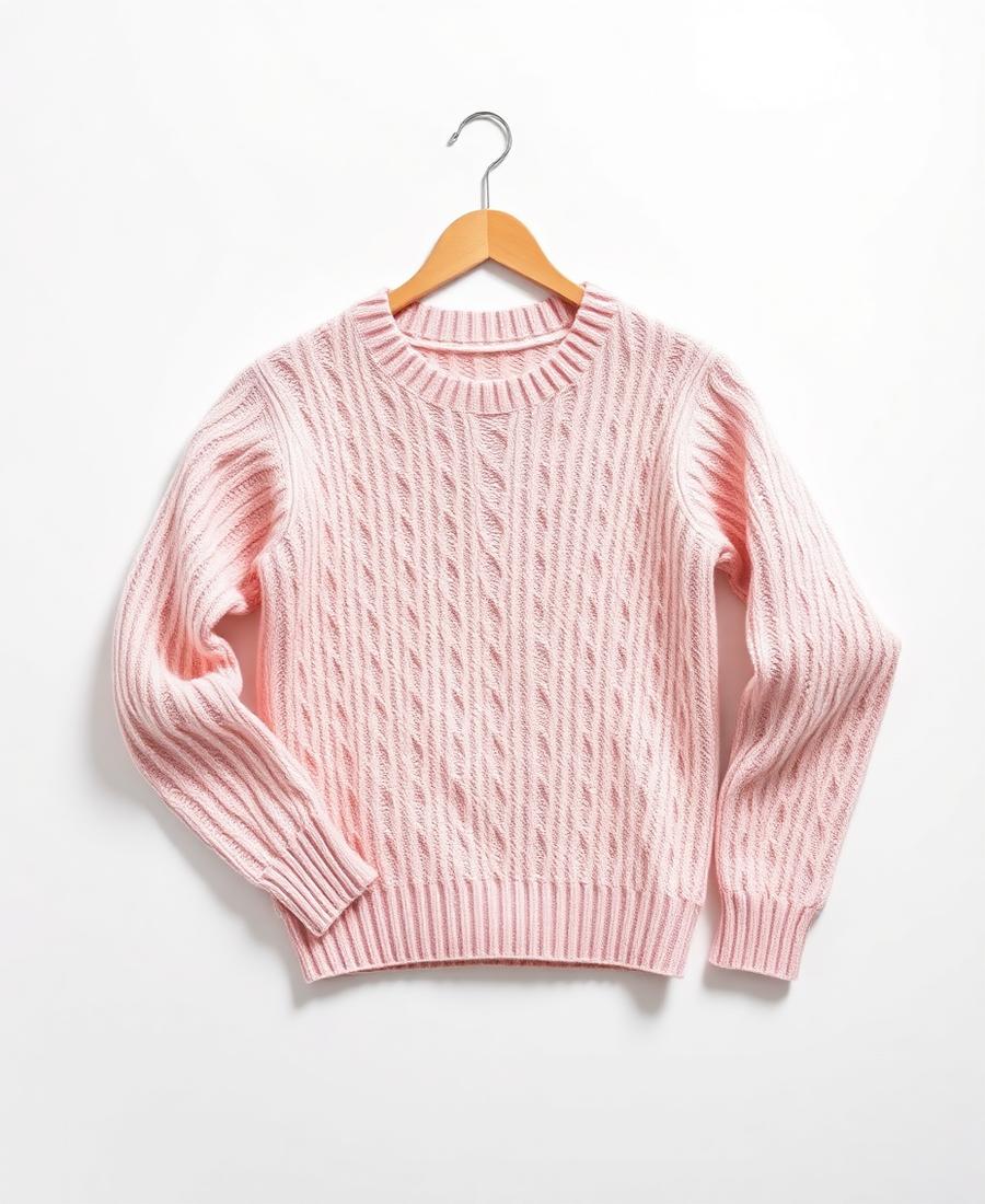 Pink sweater before